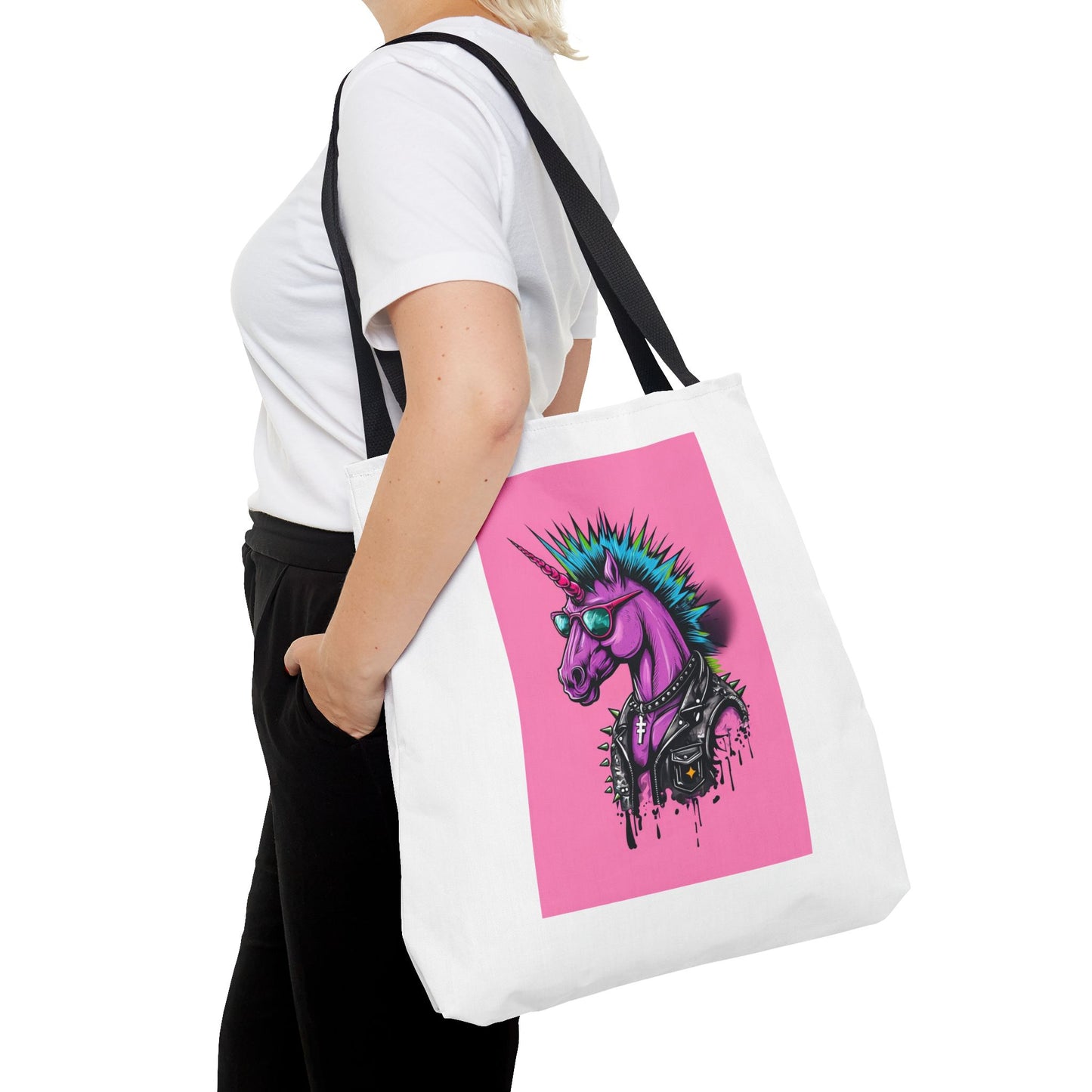 Punky Unicorn Tote Bag, Colourful Canvas Bag for Art Lovers, Perfect Gift for Birthdays, Pride, and Everyday Use
