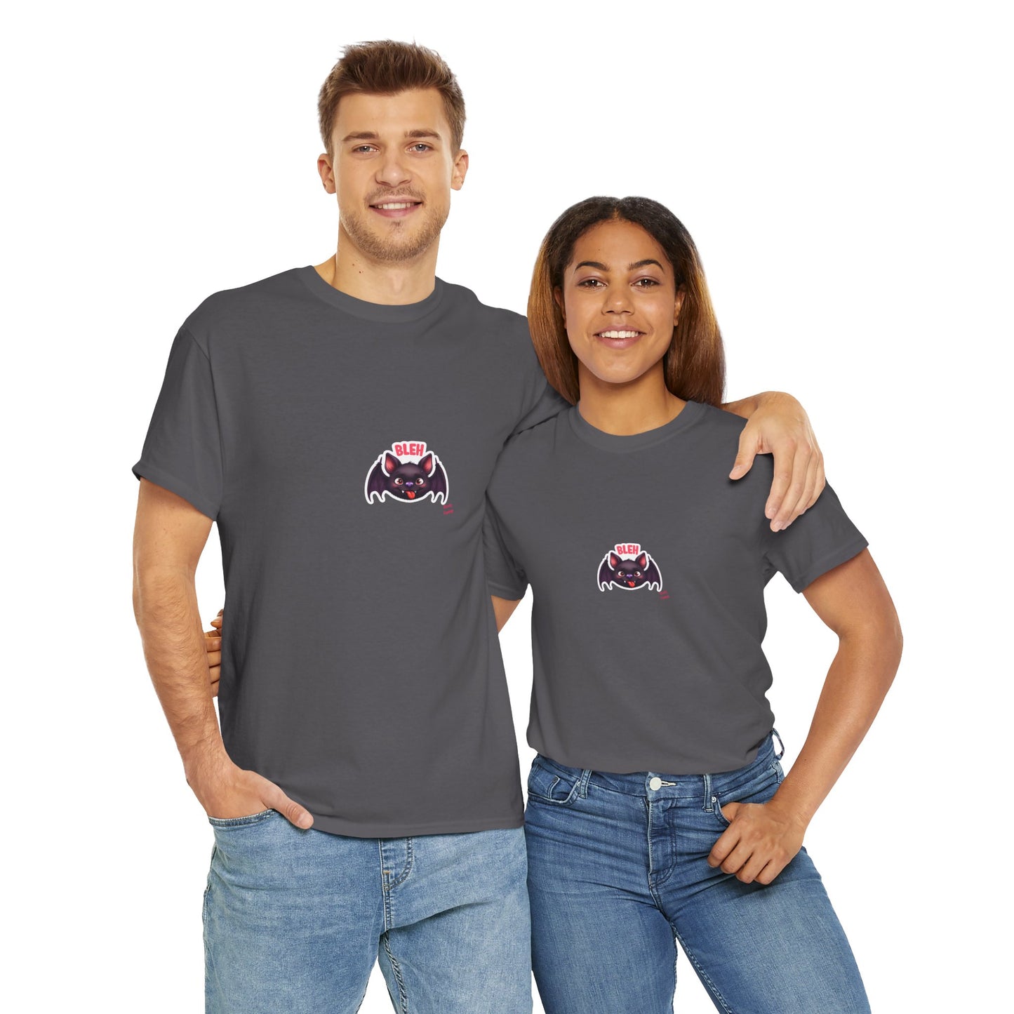 Cute Bat Graphic Unisex Heavy Cotton Tee, Halloween Shirt, Spooky Graphic Tee, Gift for Bat Lovers, Casual Wear, Fall Fashion
