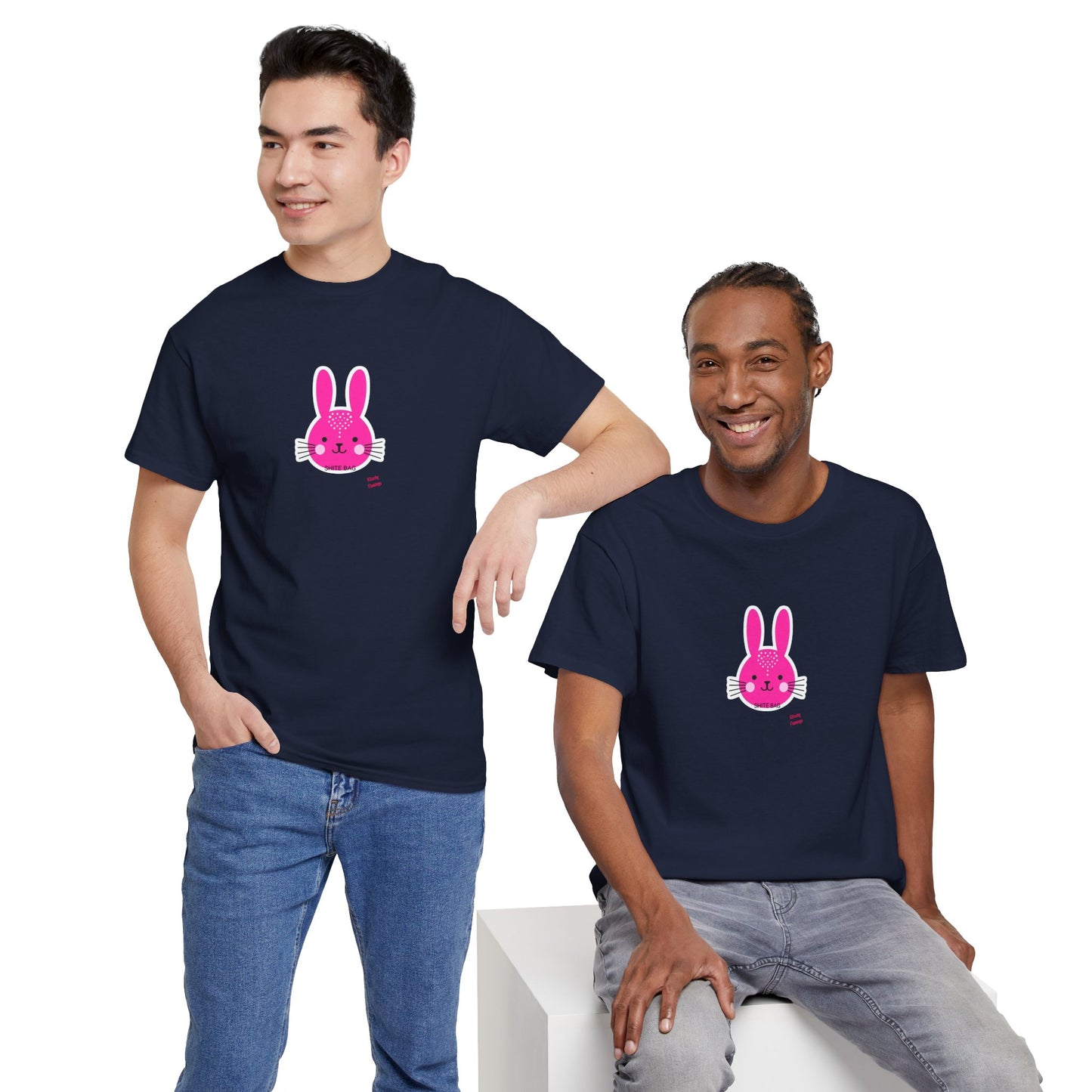Sh*tebag Bunny Unisex Heavy Cotton Tee - Funny Graphic T-Shirt for Animal Lovers, Streetwear Fashion, Casual Wear, Lighthearted Style