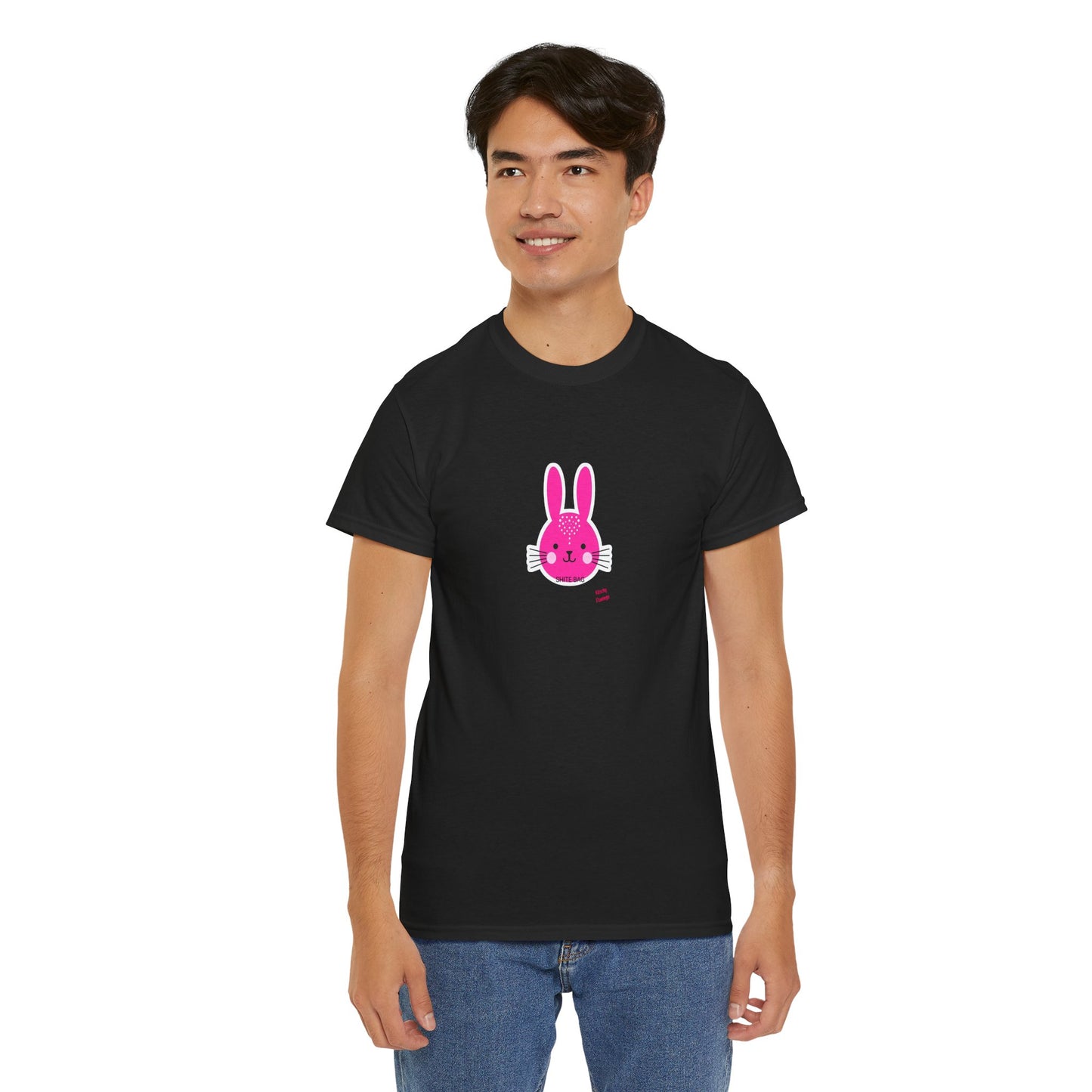 Sh*tebag Bunny Unisex Heavy Cotton Tee - Funny Graphic T-Shirt for Animal Lovers, Streetwear Fashion, Casual Wear, Lighthearted Style