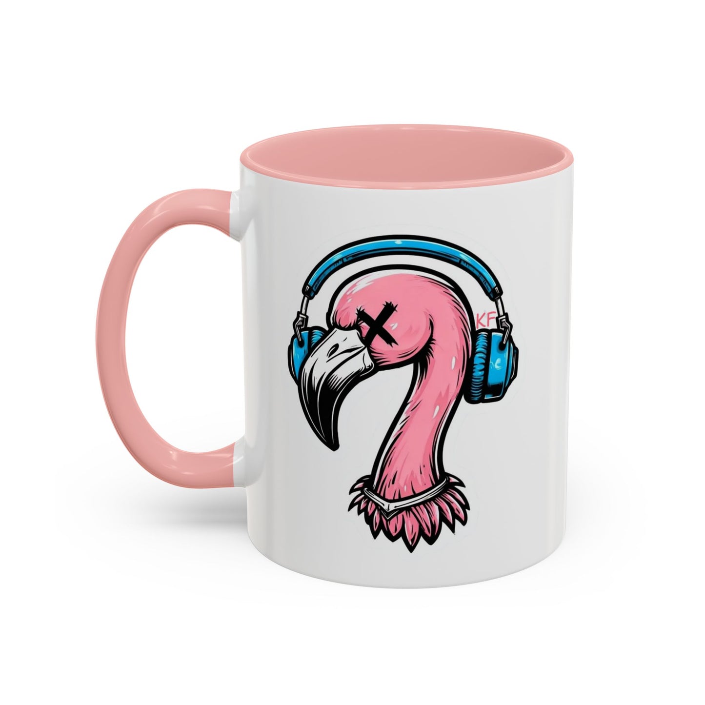 Vibrant Kitschy Flamingo Coffee Mug, Fun Gift for Music Lovers, Stylish Tea Mug, Tropical Drinkware, Unique Housewarming Present