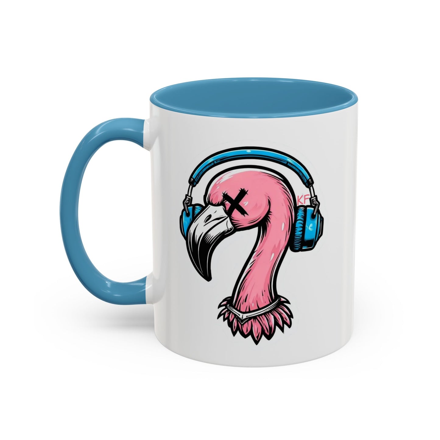 Vibrant Kitschy Flamingo Coffee Mug, Fun Gift for Music Lovers, Stylish Tea Mug, Tropical Drinkware, Unique Housewarming Present