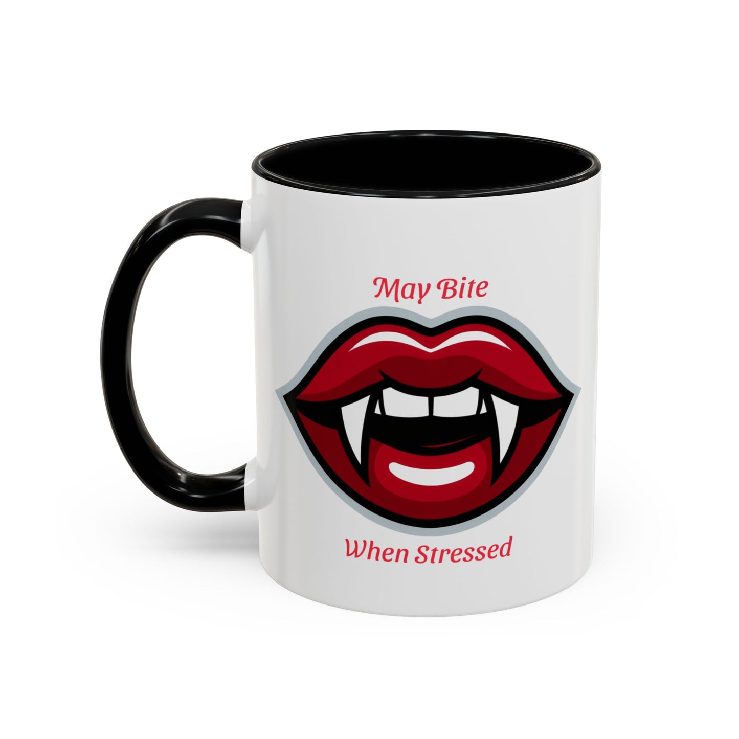 Vampire Bite Coffee Mug, Funny Gift, Halloween Mug, Office Fun, Stress Relief Cup, Gothic Design, Novelty Drinkware