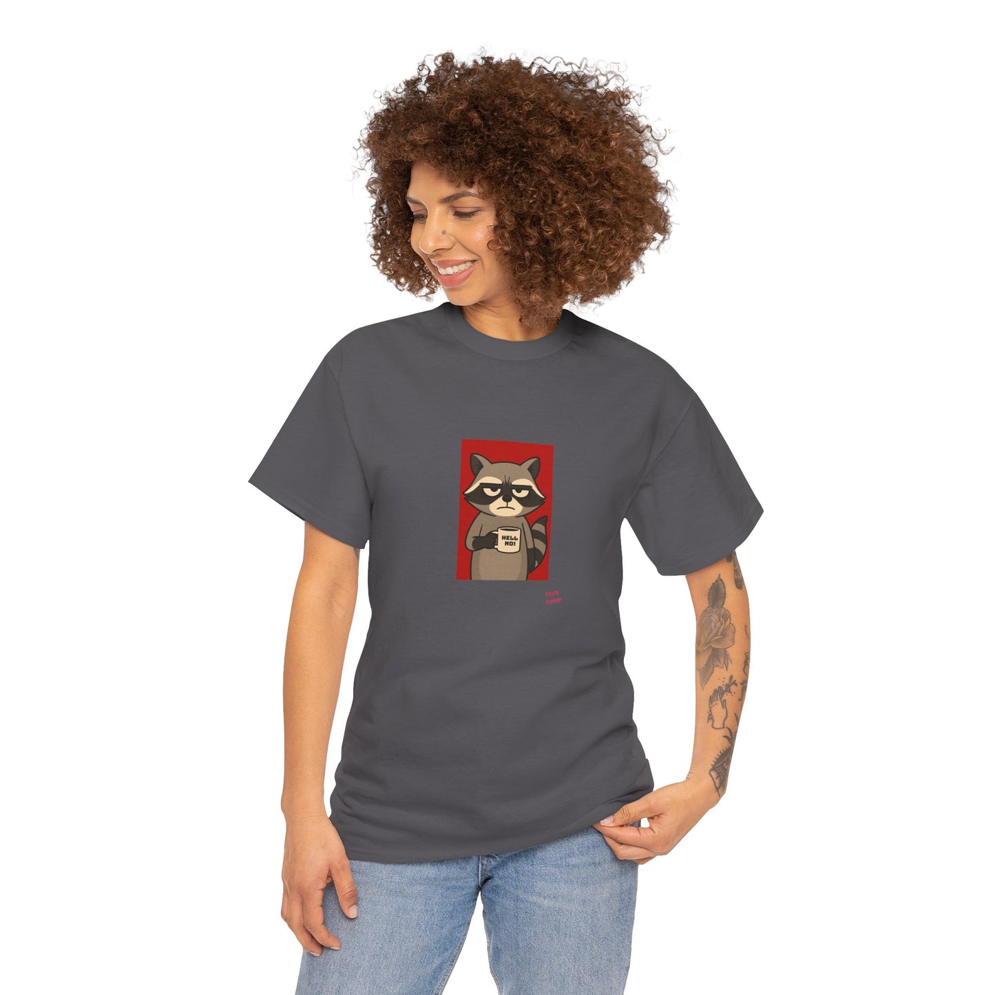 Charming Raccoon Unisex Heavy Cotton Tee, Cute Pet Lover Shirt, Gifts for Animal Lovers, Casual Wear, Birthday Gift Idea