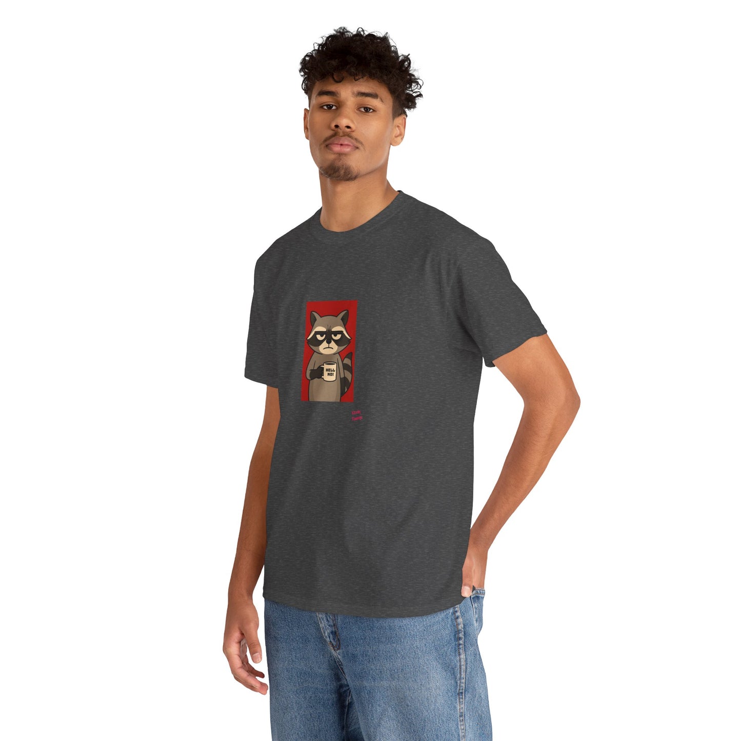 Charming Raccoon Unisex Heavy Cotton Tee, Cute Pet Lover Shirt, Gifts for Animal Lovers, Casual Wear, Birthday Gift Idea