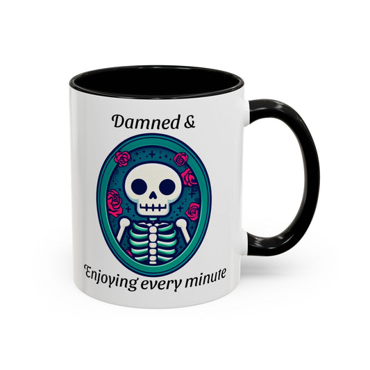 Skeleton Themed Accent Coffee Mug for Halloween Lovers - Perfect Gift for Spooky Season, Unique Mug, Gothic Decor, Coffee Lovers, Gift Idea