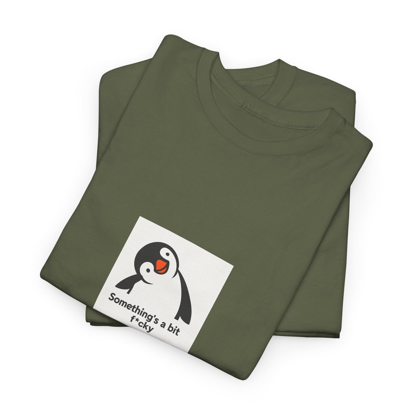 Penguin Graphic Unisex Heavy Cotton Tee | Cute Animal Shirt for Every Day, Animal Lover Gift, Fun Casual Wear, Funny, Humour