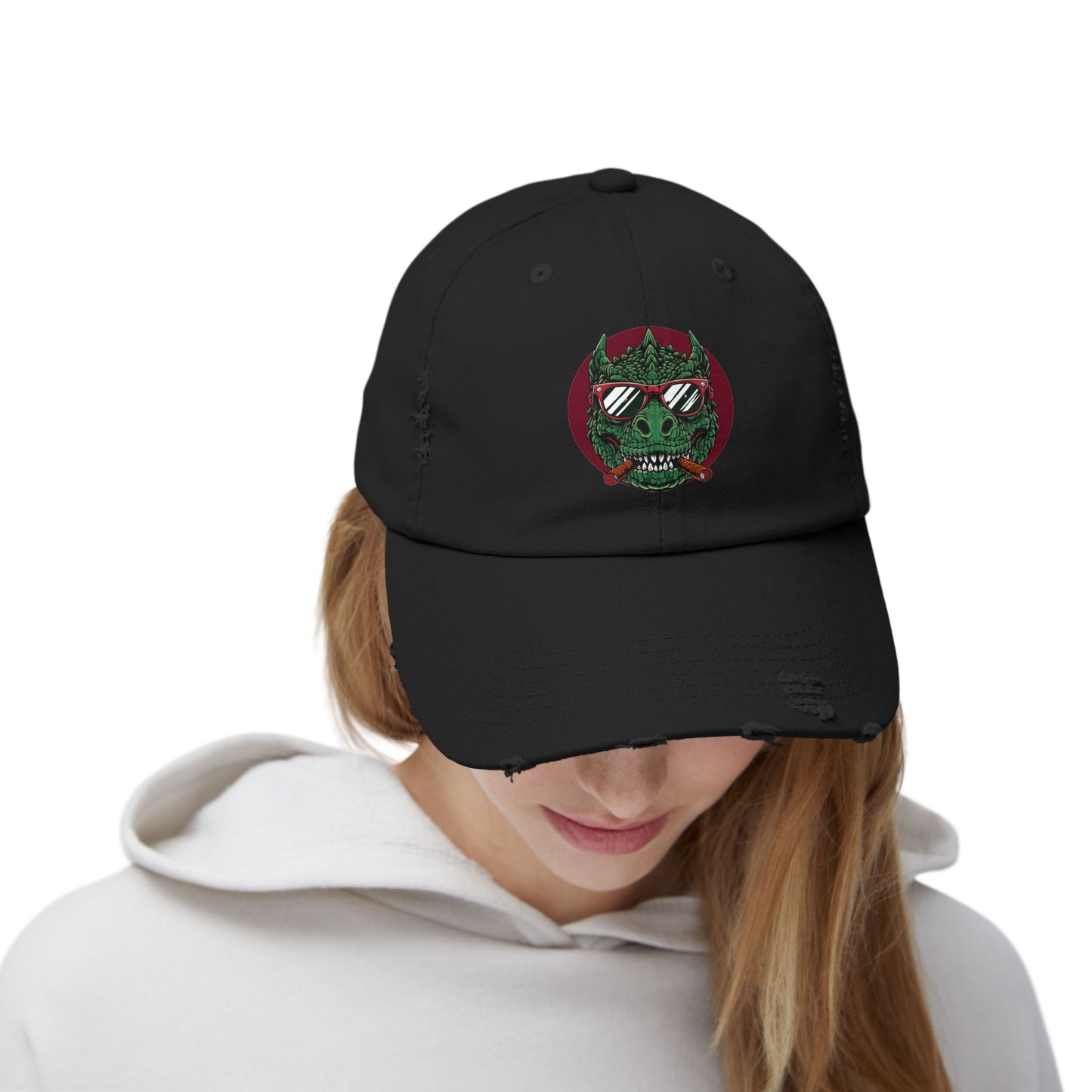 Edgy Distressed Cap with Dragon Design, Perfect for Casual Outings, Festivals, and Everyday Wear, Gift for Trendsetters, Unisex [...]