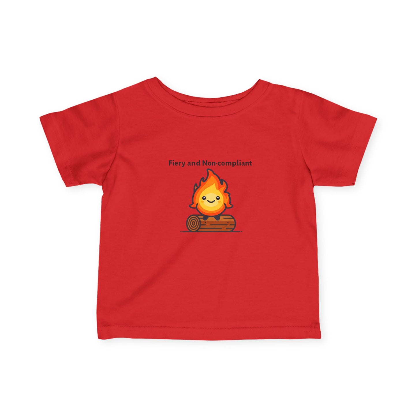 Infant Fine Jersey Tee with Fiery Character Design for Playful Kids, Fun Baby Gift, Cute Toddler Shirt, Kids' Party Wear