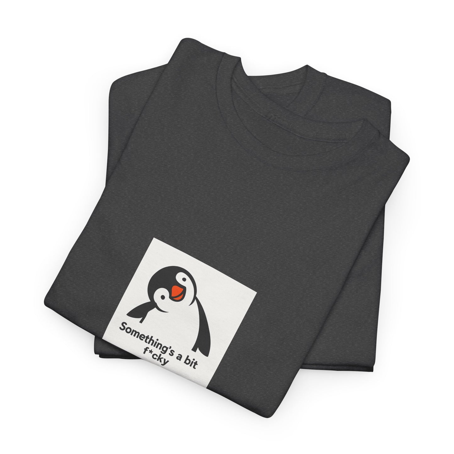 Penguin Graphic Unisex Heavy Cotton Tee | Cute Animal Shirt for Every Day, Animal Lover Gift, Fun Casual Wear, Funny, Humour