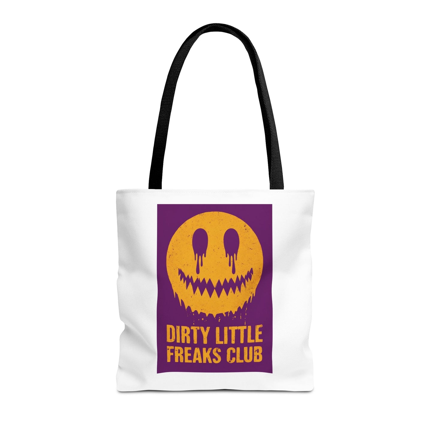 Trendy Tote Bag - Dirty Little Freaks Club | AOP Shopping Bag, Gift for Her, Gift For Him, Festival Tote, Halloween Accessory, Casual Carryall