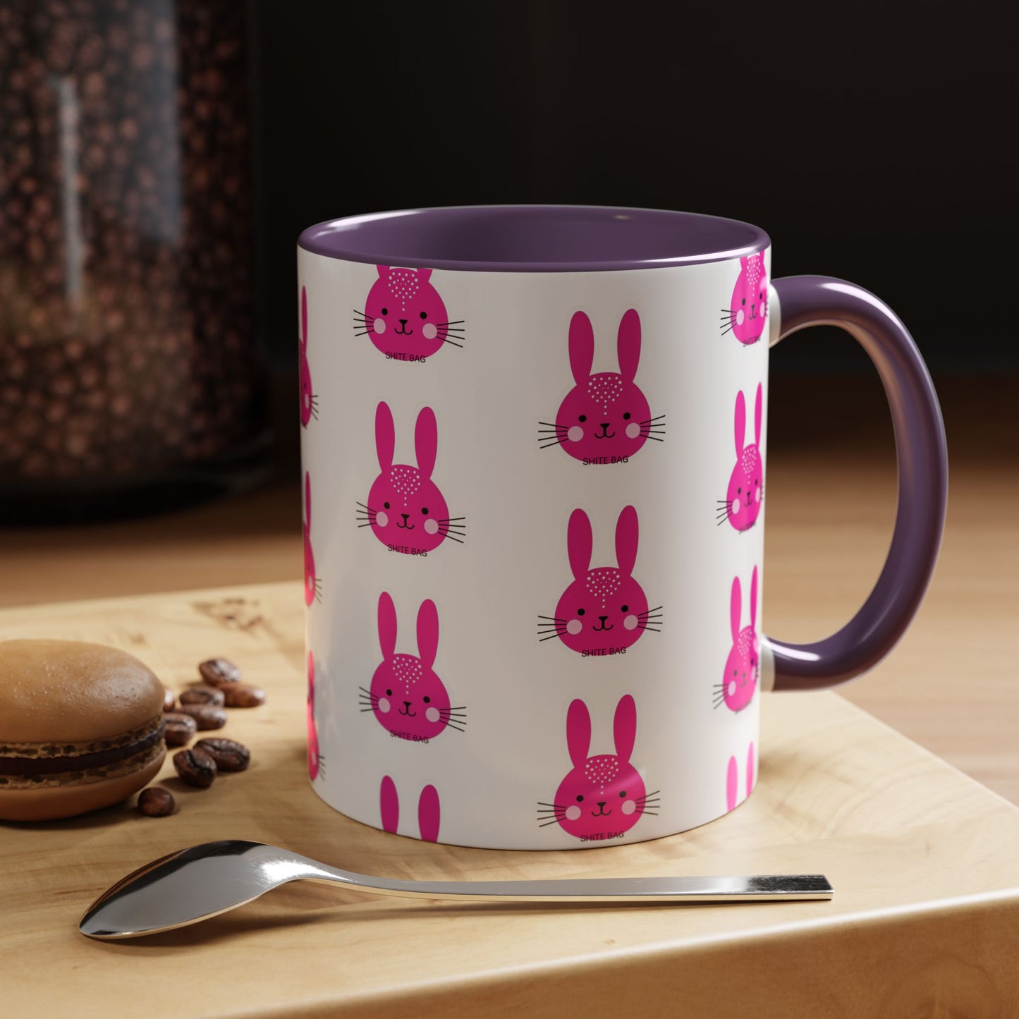 Cute Sweary Bunny Accent Coffee Mug - Fun Kitchen Decor, Coffee Lover's Cup