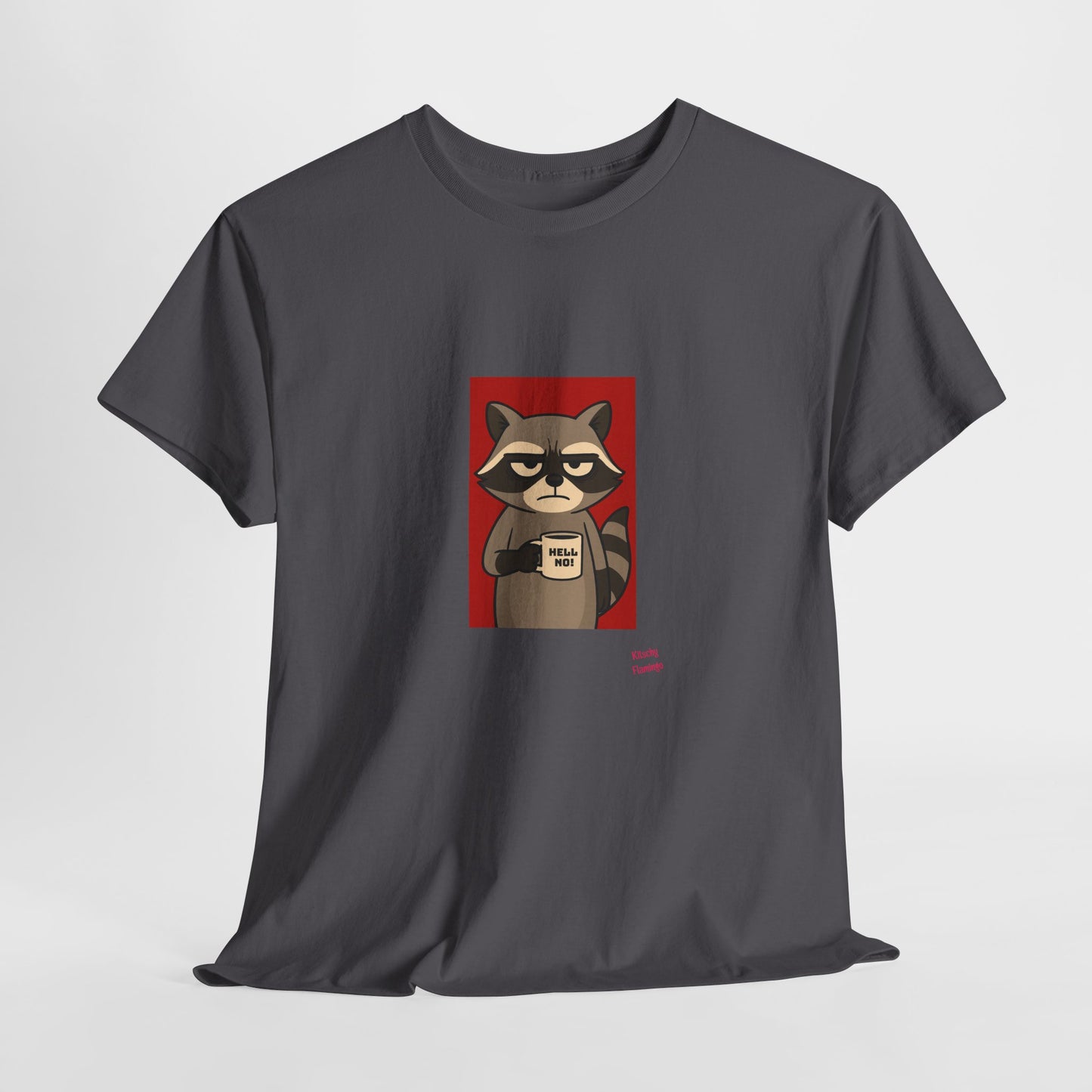 Charming Raccoon Unisex Heavy Cotton Tee, Cute Pet Lover Shirt, Gifts for Animal Lovers, Casual Wear, Birthday Gift Idea