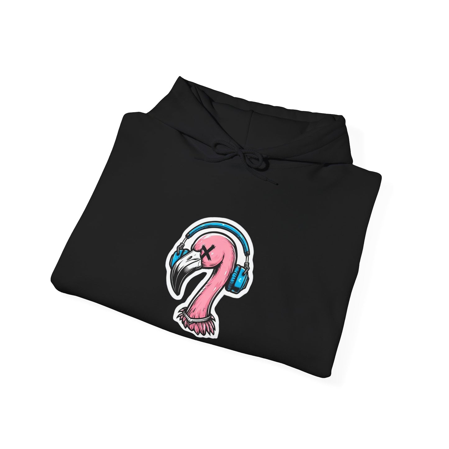 Kitschy Flamingo Hoodie, Cosy Flamingo Sweatshirt, Street Vibes Apparel, Gift for Music Lovers, Beach Style Clothing