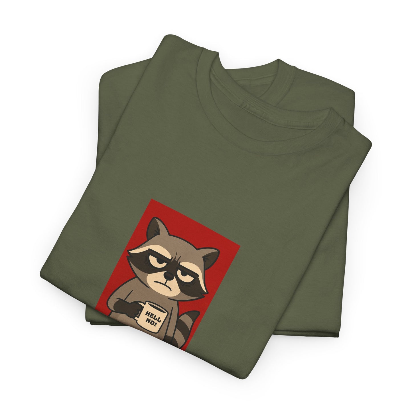 Charming Raccoon Unisex Heavy Cotton Tee, Cute Pet Lover Shirt, Gifts for Animal Lovers, Casual Wear, Birthday Gift Idea