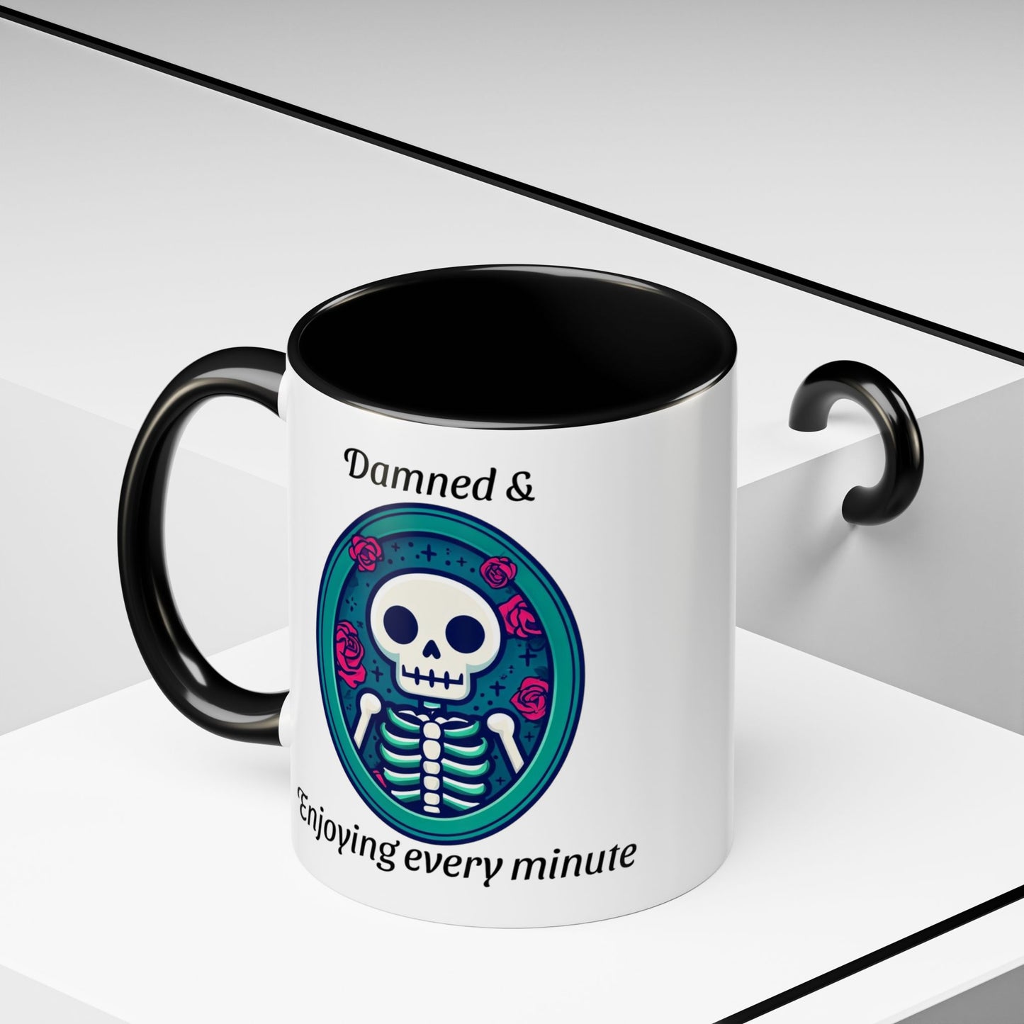 Skeleton Themed Accent Coffee Mug for Halloween Lovers - Perfect Gift for Spooky Season, Unique Mug, Gothic Decor, Coffee Lovers, Gift Idea