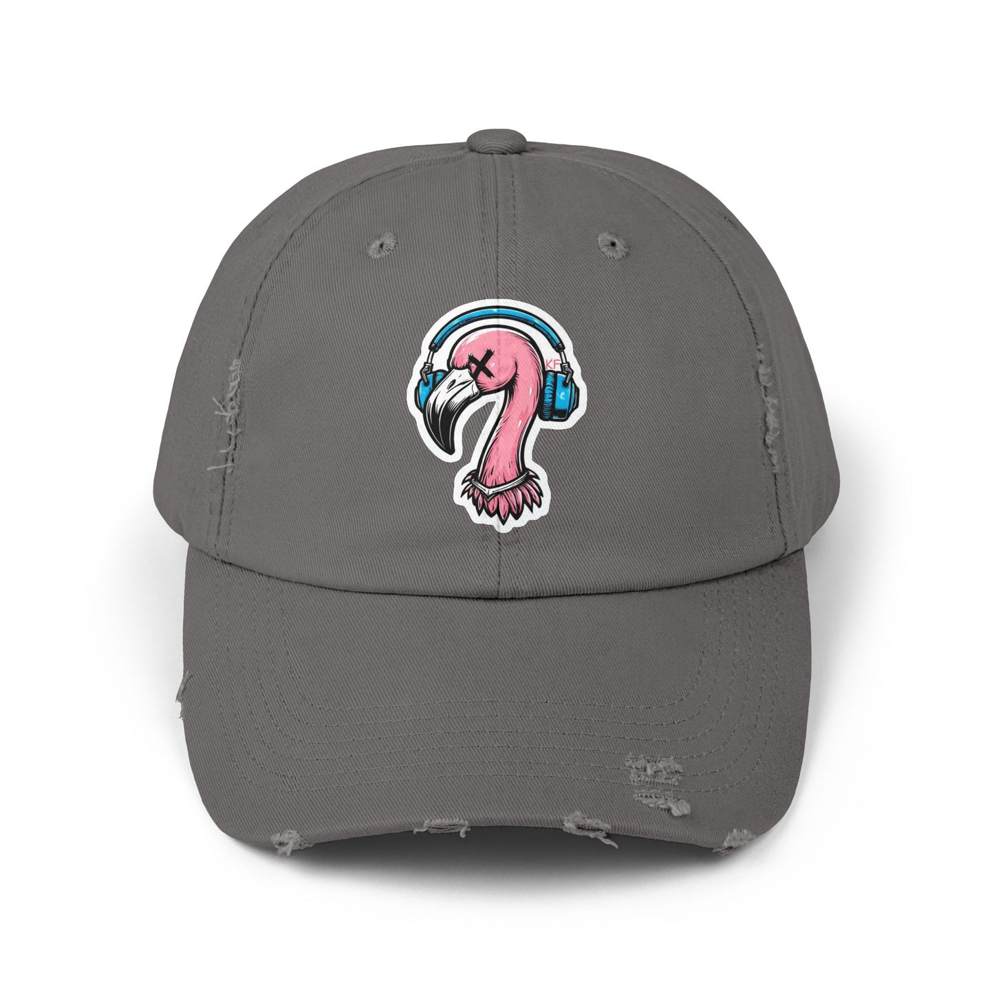 Kitschy Flamingo Distressed Cap, Cool Summer Hat, Unisex Baseball Cap, Beach Accessory, Gift for Him or Her