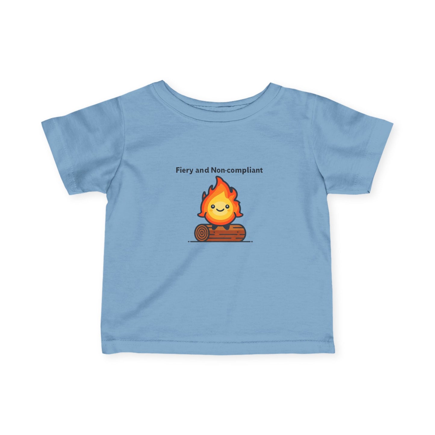Infant Fine Jersey Tee with Fiery Character Design for Playful Kids, Fun Baby Gift, Cute Toddler Shirt, Kids' Party Wear