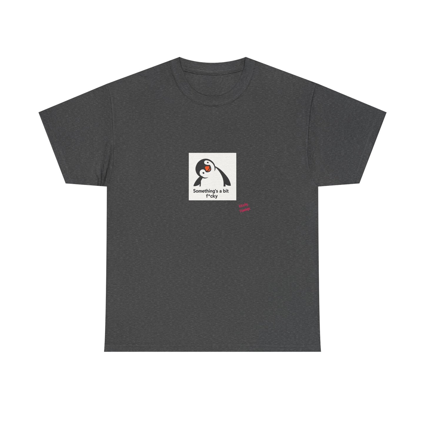 Penguin Graphic Unisex Heavy Cotton Tee | Cute Animal Shirt for Every Day, Animal Lover Gift, Fun Casual Wear, Funny, Humour