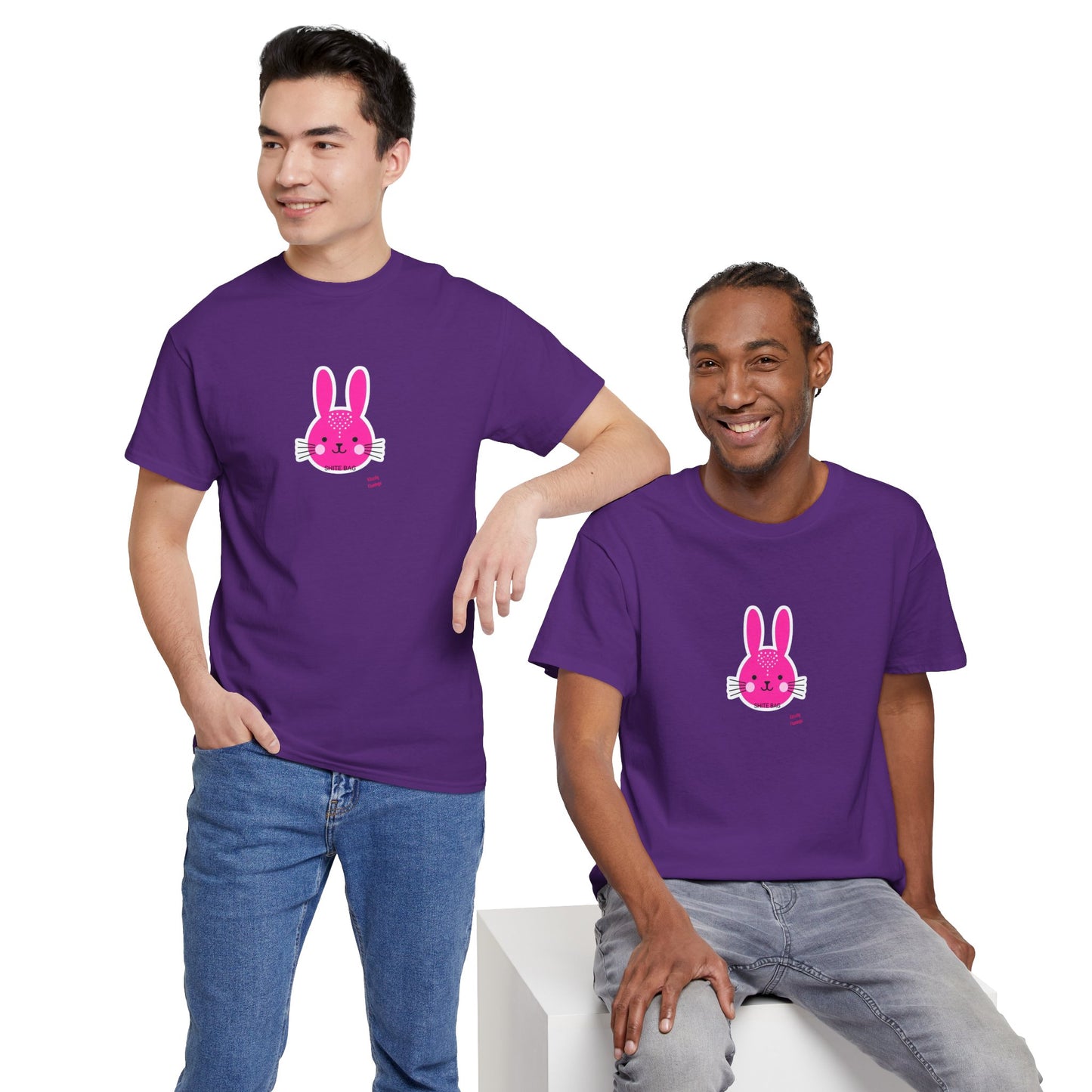 Sh*tebag Bunny Unisex Heavy Cotton Tee - Funny Graphic T-Shirt for Animal Lovers, Streetwear Fashion, Casual Wear, Lighthearted Style