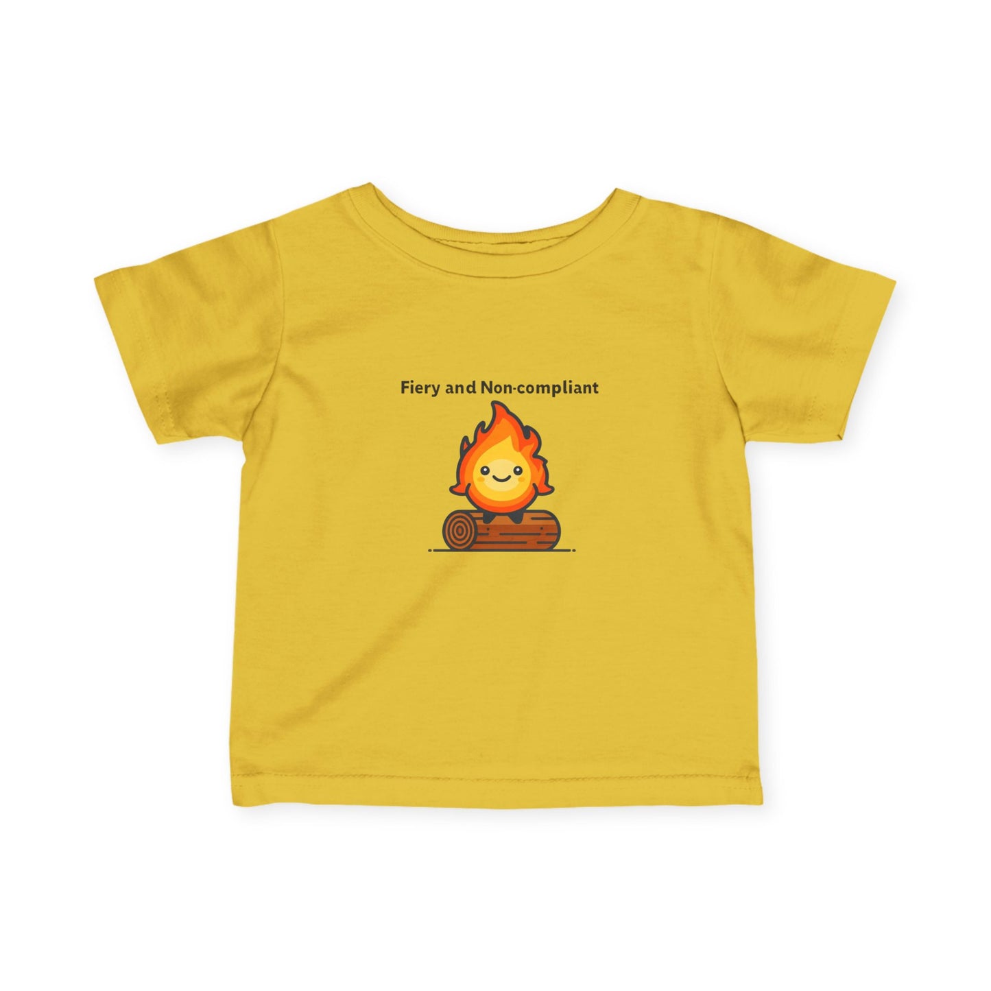Infant Fine Jersey Tee with Fiery Character Design for Playful Kids, Fun Baby Gift, Cute Toddler Shirt, Kids' Party Wear