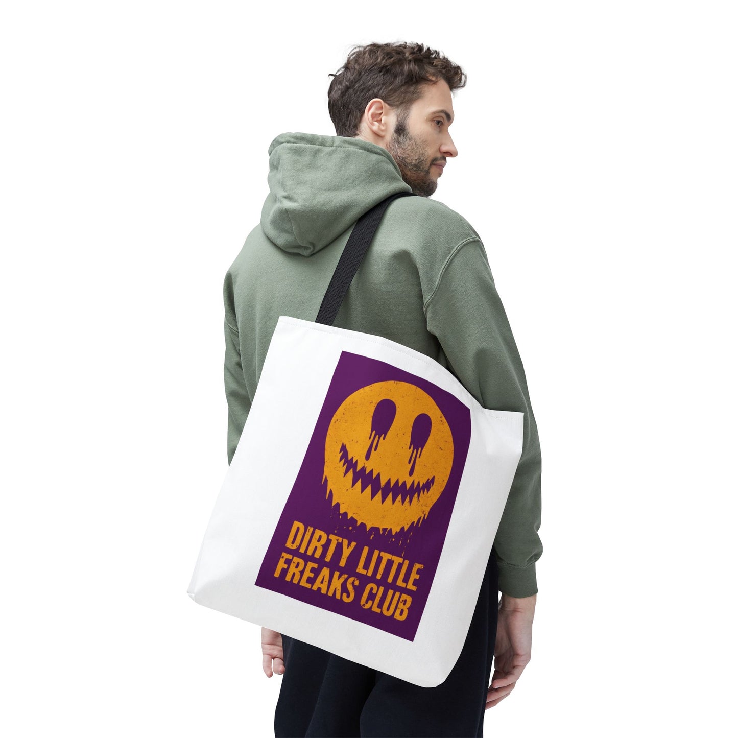 Trendy Tote Bag - Dirty Little Freaks Club | AOP Shopping Bag, Gift for Her, Gift For Him, Festival Tote, Halloween Accessory, Casual Carryall