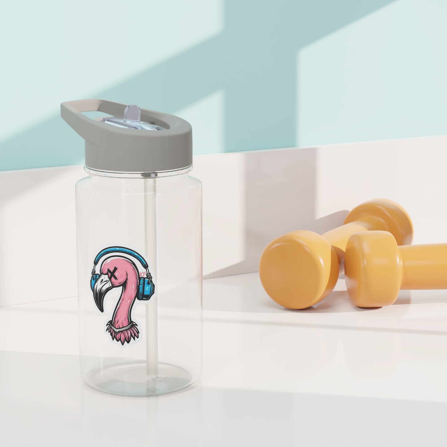 Stylish Tritan Water Bottle with Kitschy Flamingo Design, Reusable Water Container, Eco-Friendly Hydration, Ideal for Gym, Beach, and Gifts