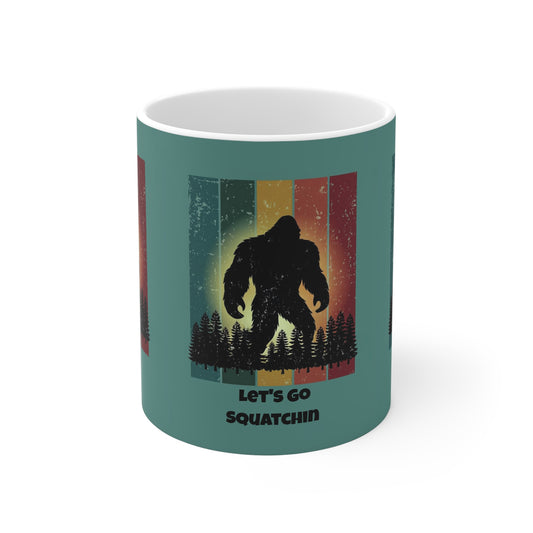 Let's Go Squatchin' Mug, Bigfoot Coffee Cup, Sasquatch Lover Gift, Nature Enthusiast Drinkware, Adventure Tea Mug