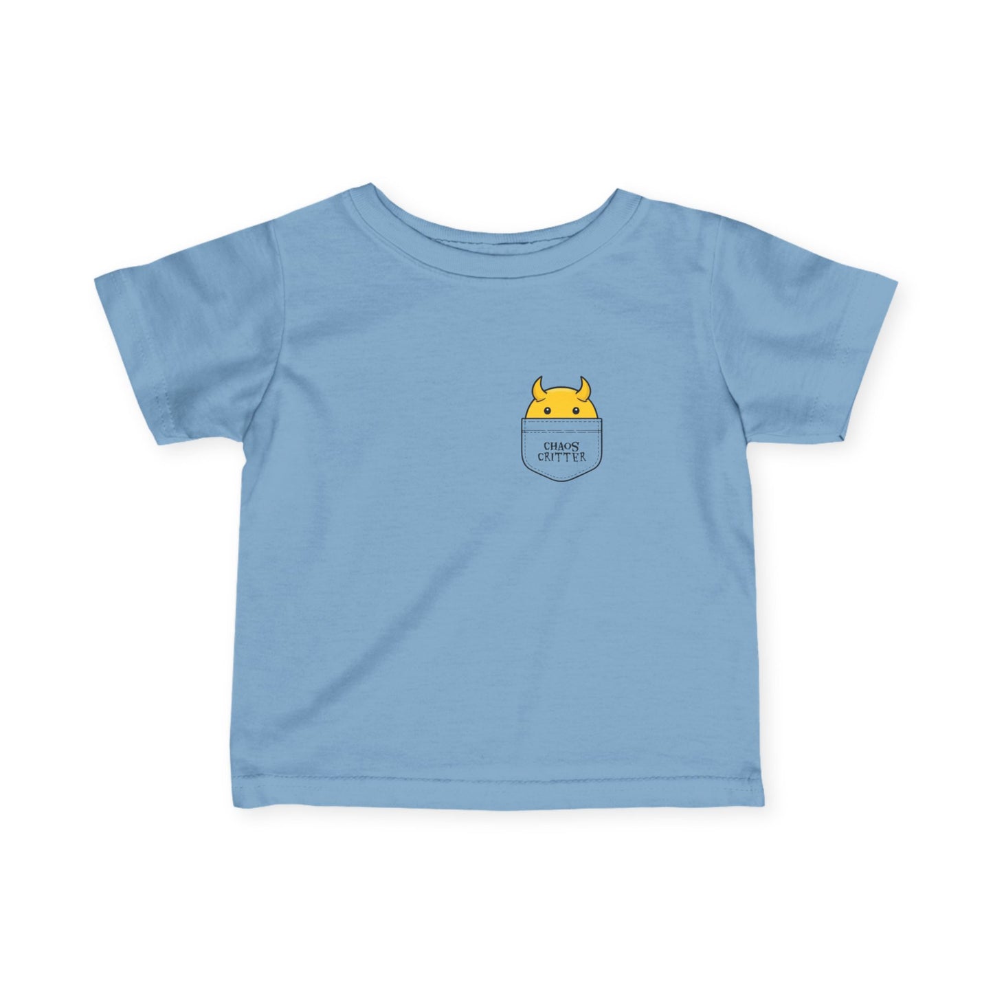 Cute Baby Pocket Monster Tee, Infant T-Shirt, Kids Birthday Gift, Baby Shower Present, Yellow Monster Design