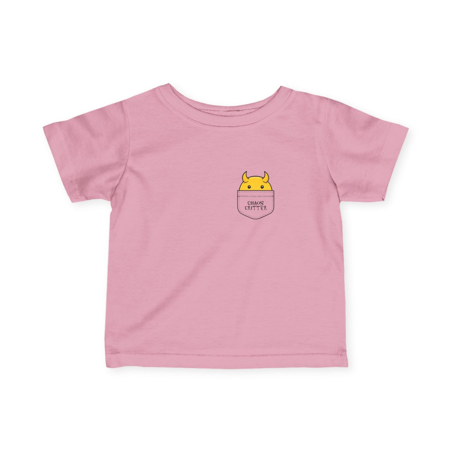 Cute Baby Pocket Monster Tee, Infant T-Shirt, Kids Birthday Gift, Baby Shower Present, Yellow Monster Design
