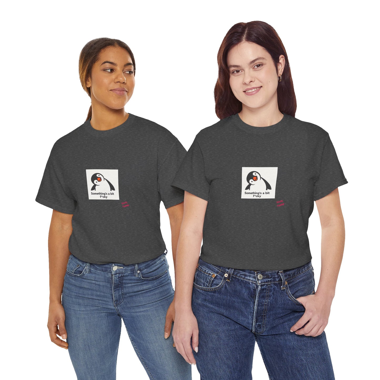 Penguin Graphic Unisex Heavy Cotton Tee | Cute Animal Shirt for Every Day, Animal Lover Gift, Fun Casual Wear, Funny, Humour