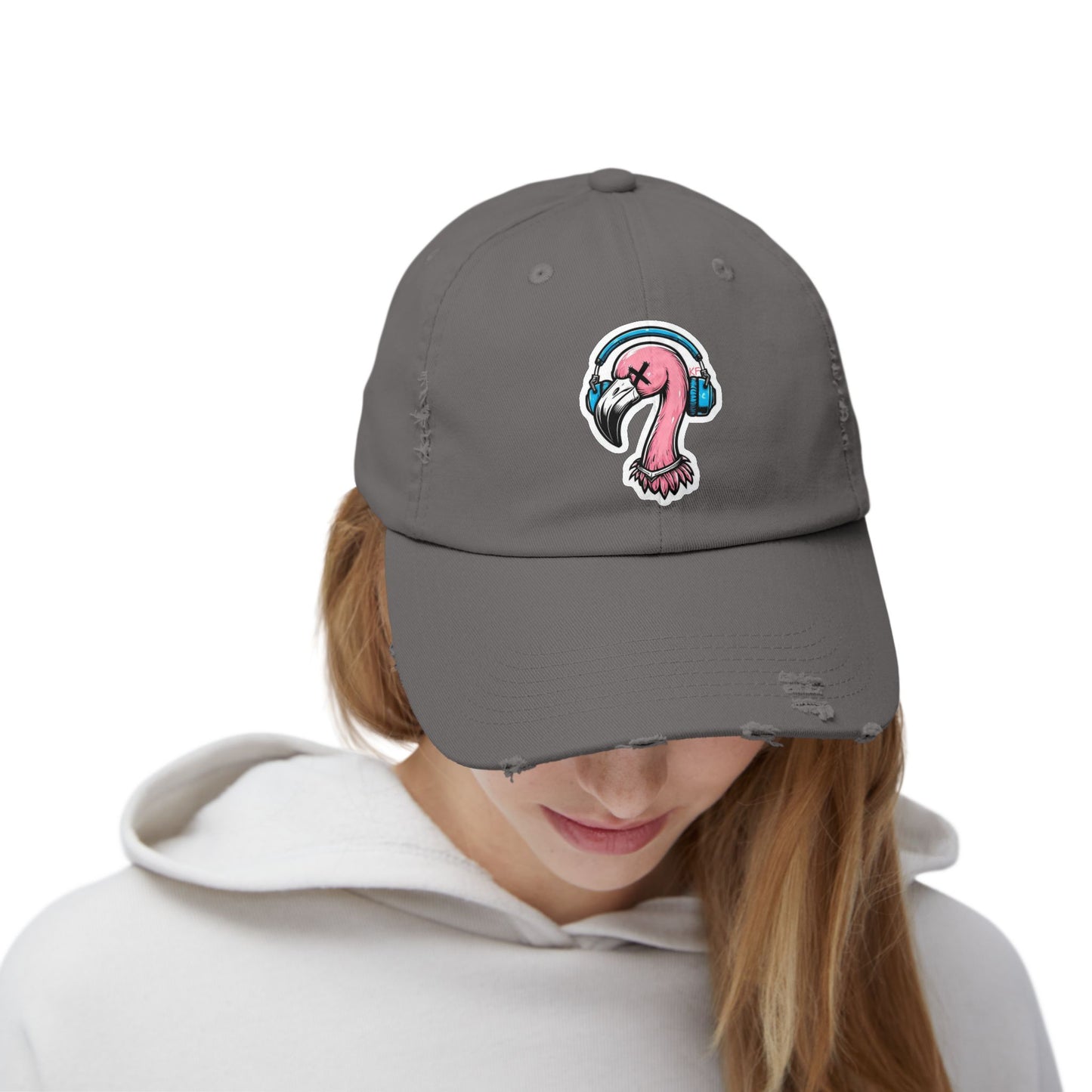 Kitschy Flamingo Distressed Cap, Cool Summer Hat, Unisex Baseball Cap, Beach Accessory, Gift for Him or Her