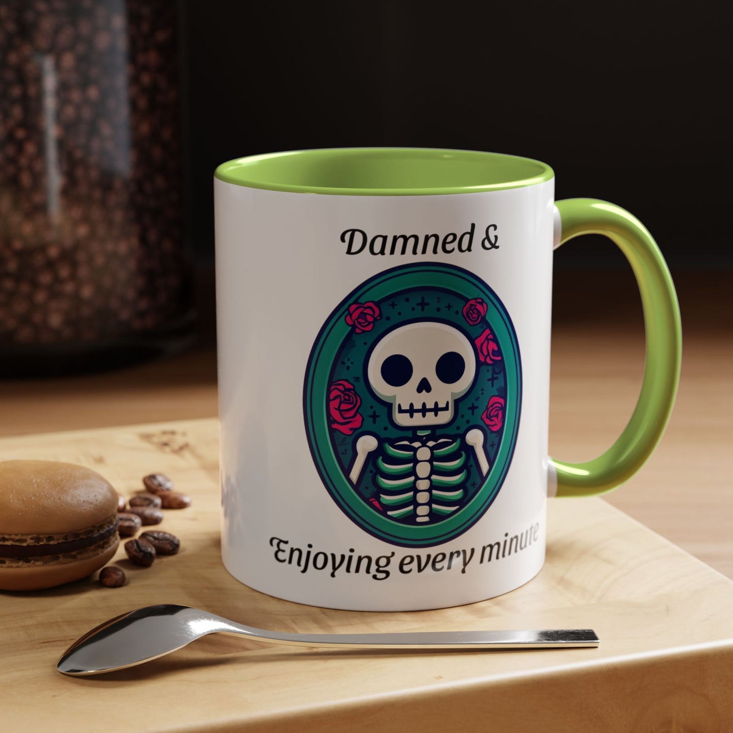 Skeleton Themed Accent Coffee Mug for Halloween Lovers - Perfect Gift for Spooky Season, Unique Mug, Gothic Decor, Coffee Lovers, Gift Idea