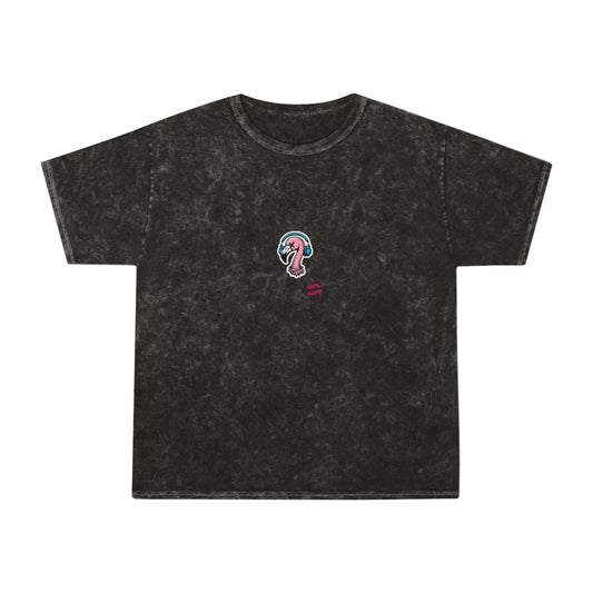 Unisex Mineral Wash T-Shirt with Funky Kitschy Flamingo Design, Casual Tee, Summer Outfit, Gift for Beach Lovers, Streetwear Fashion