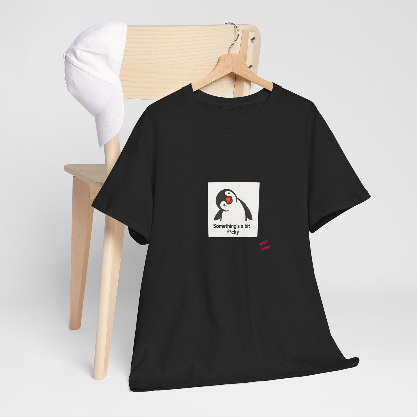 Penguin Graphic Unisex Heavy Cotton Tee | Cute Animal Shirt for Every Day, Animal Lover Gift, Fun Casual Wear, Funny, Humour