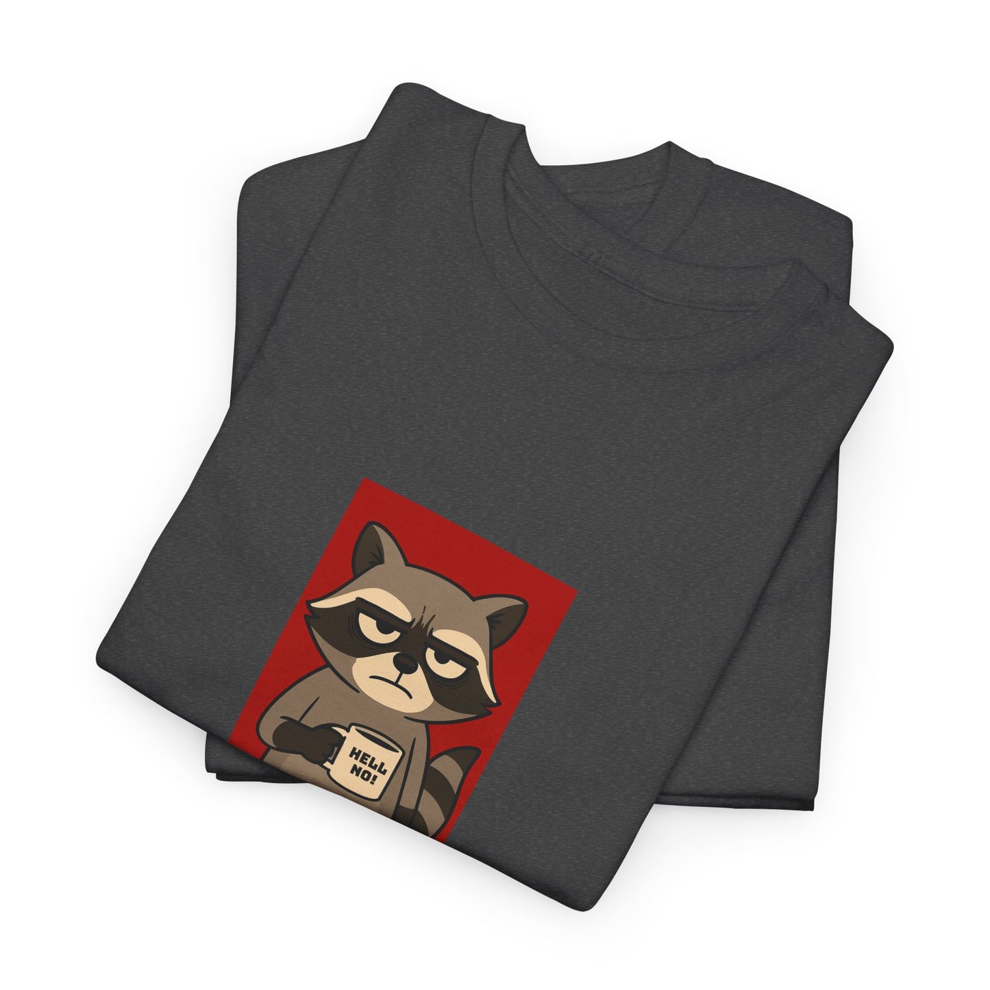 Charming Raccoon Unisex Heavy Cotton Tee, Cute Pet Lover Shirt, Gifts for Animal Lovers, Casual Wear, Birthday Gift Idea
