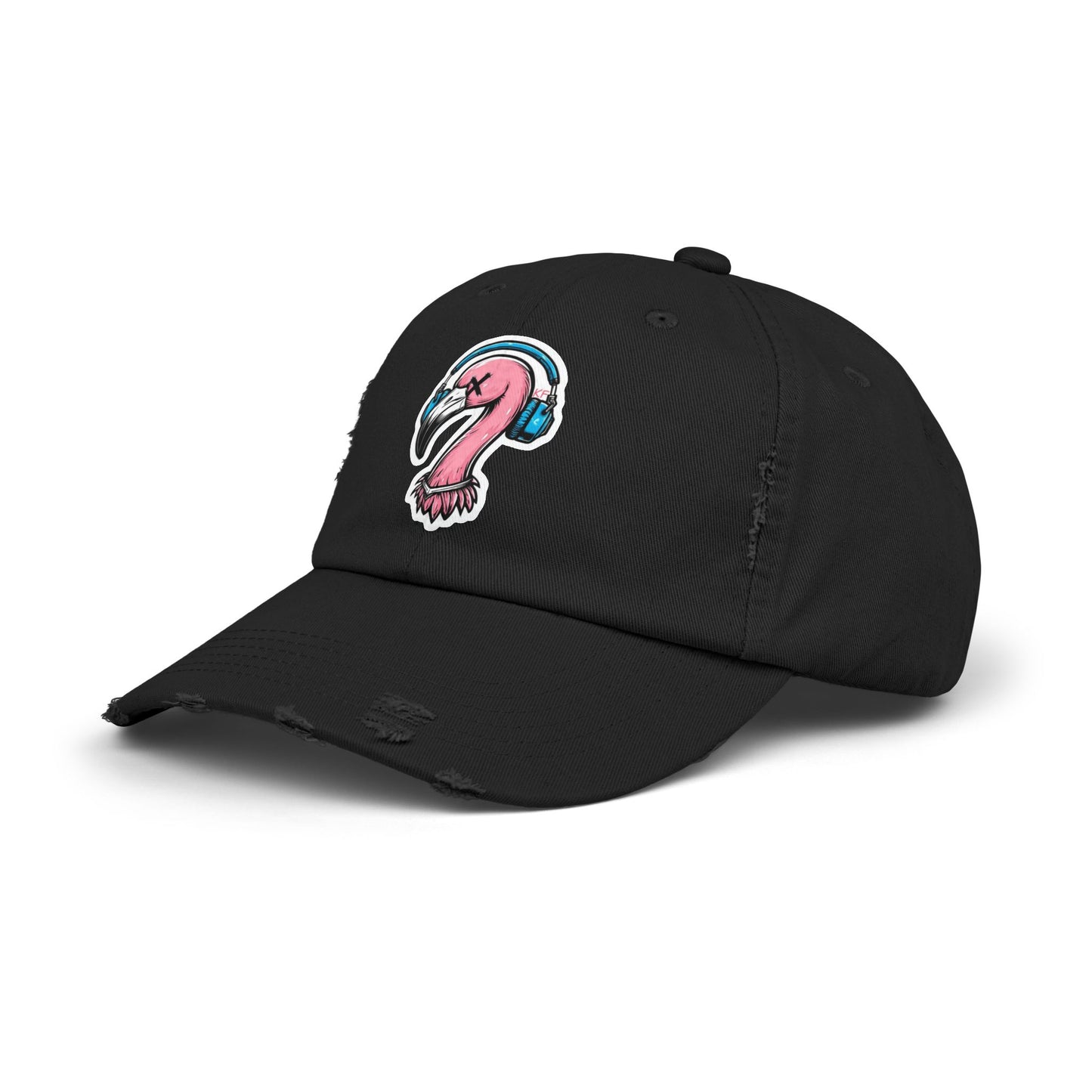 Kitschy Flamingo Distressed Cap, Cool Summer Hat, Unisex Baseball Cap, Beach Accessory, Gift for Him or Her