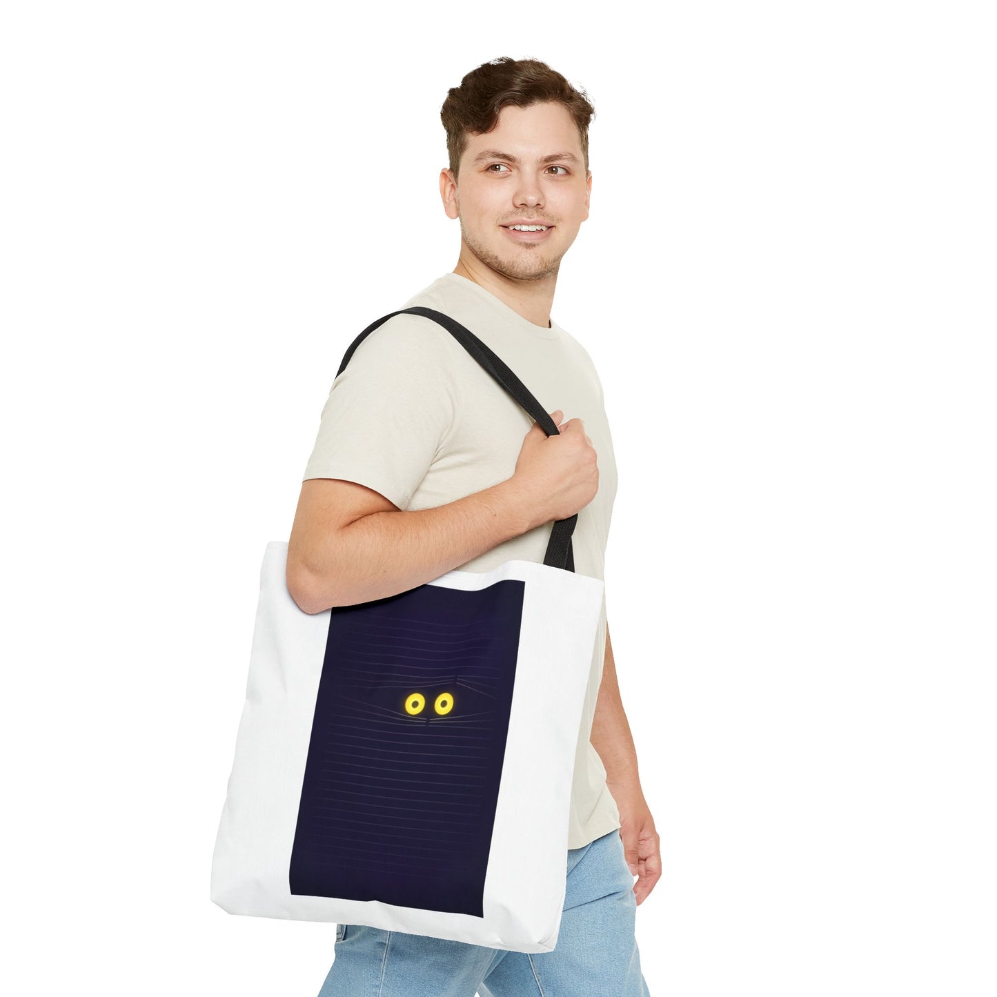Spooky Eyes Tote Bag, Unique Art Tote, Eco-Friendly Shopping Bag, Stylish Everyday Carryall