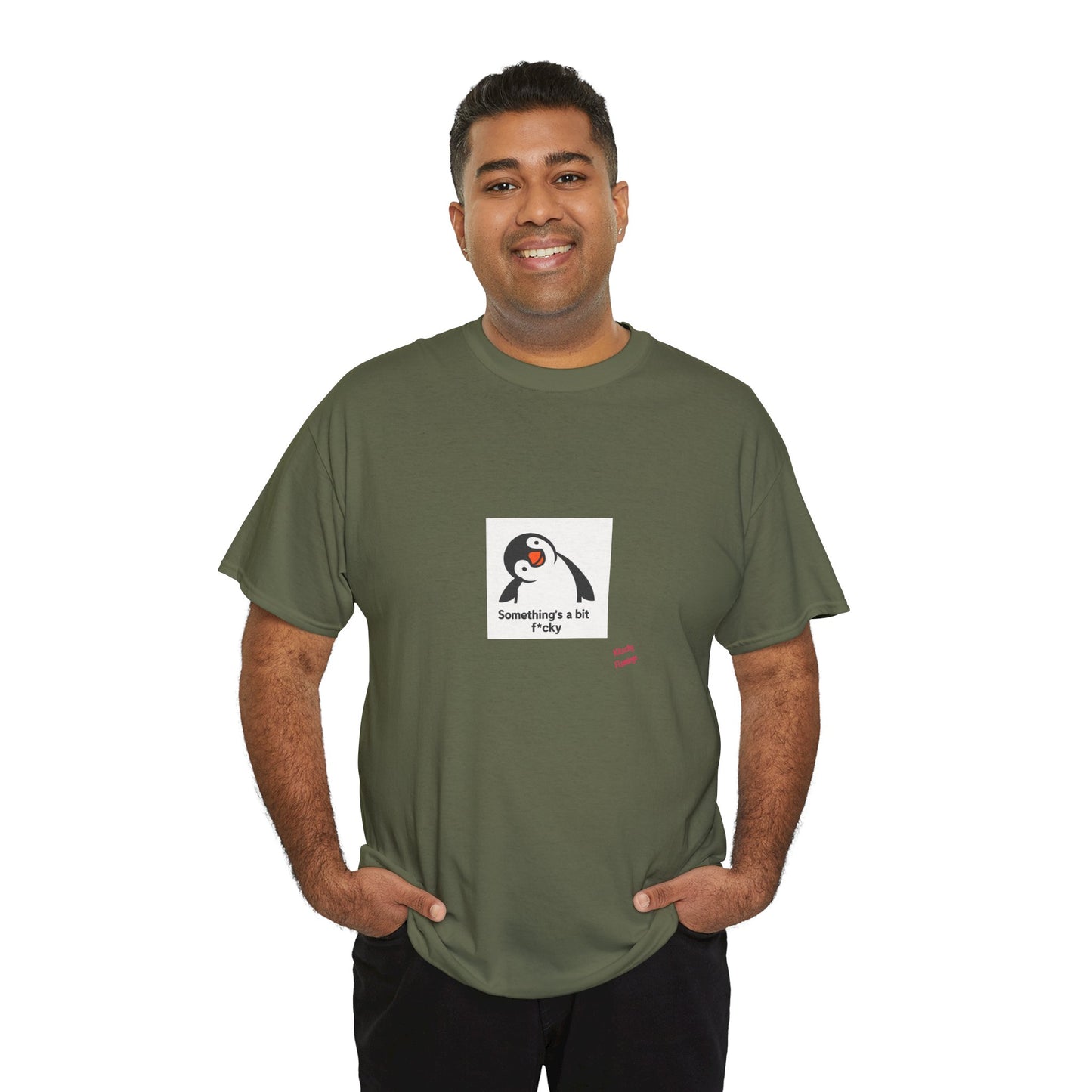 Penguin Graphic Unisex Heavy Cotton Tee | Cute Animal Shirt for Every Day, Animal Lover Gift, Fun Casual Wear, Funny, Humour