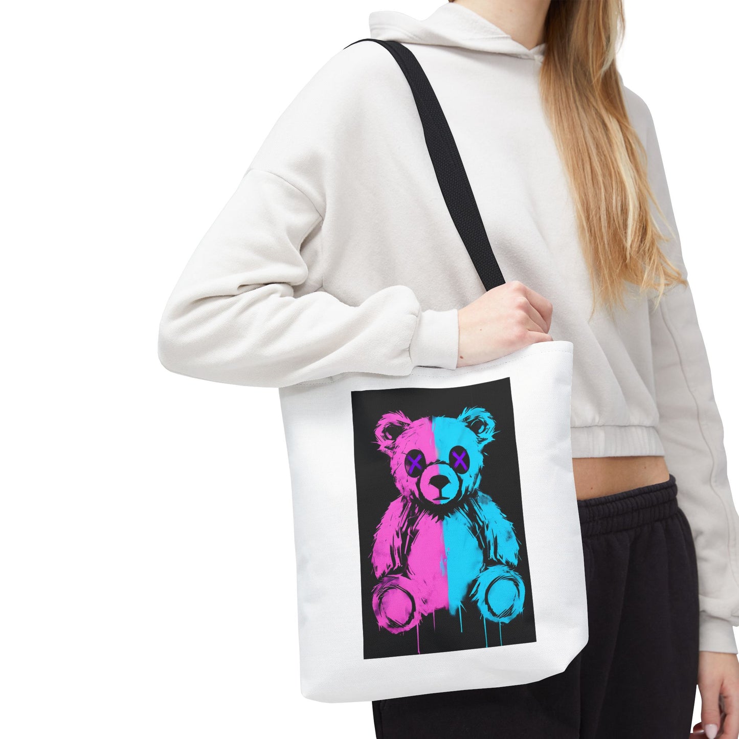 Vibrant Graphic Bear Tote Bag for Trendy Style, Eco-Friendly Shopping, Art Lovers' Gift, Fashion Statement, Everyday Use