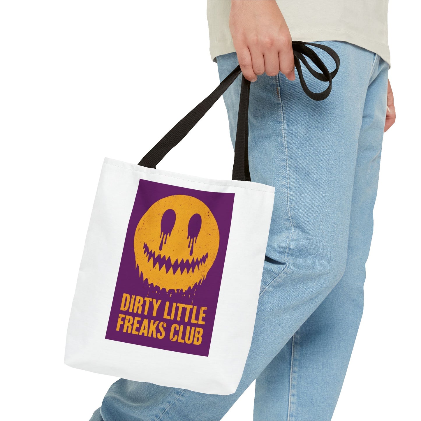 Trendy Tote Bag - Dirty Little Freaks Club | AOP Shopping Bag, Gift for Her, Gift For Him, Festival Tote, Halloween Accessory, Casual Carryall