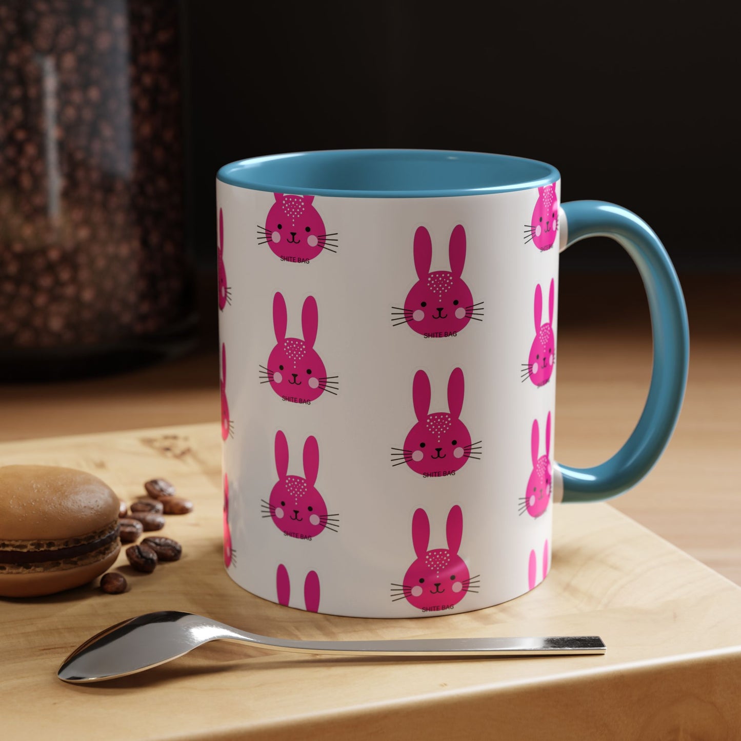 Cute Sweary Bunny Accent Coffee Mug - Fun Kitchen Decor, Coffee Lover's Cup