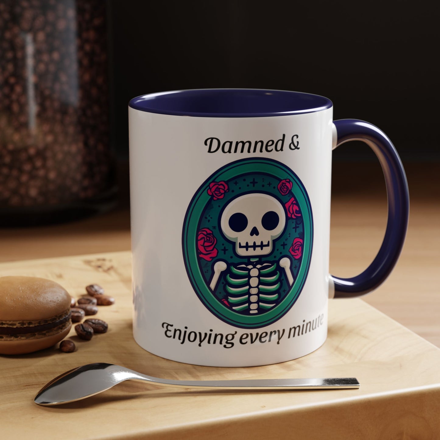 Skeleton Themed Accent Coffee Mug for Halloween Lovers - Perfect Gift for Spooky Season, Unique Mug, Gothic Decor, Coffee Lovers, Gift Idea