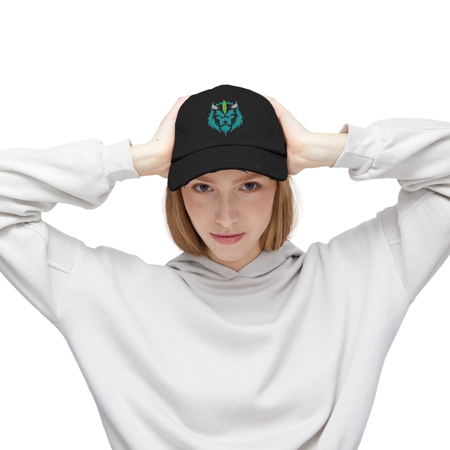 Unisex Distressed Cap with Werewolf Design, Cool Casual Cap for Everyday Wear, Unique Gift for Him/Her, Trendy Streetwear, Perfect [...]