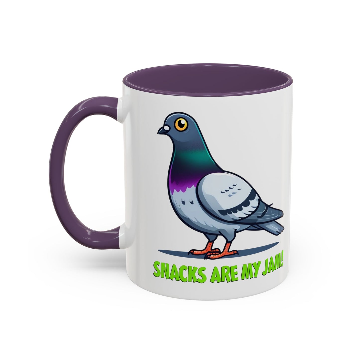 Funny Pigeon Coffee Mug, Unique Gift for Bird Lovers, Office Mug, Snack Lovers, Cute Animal Mug