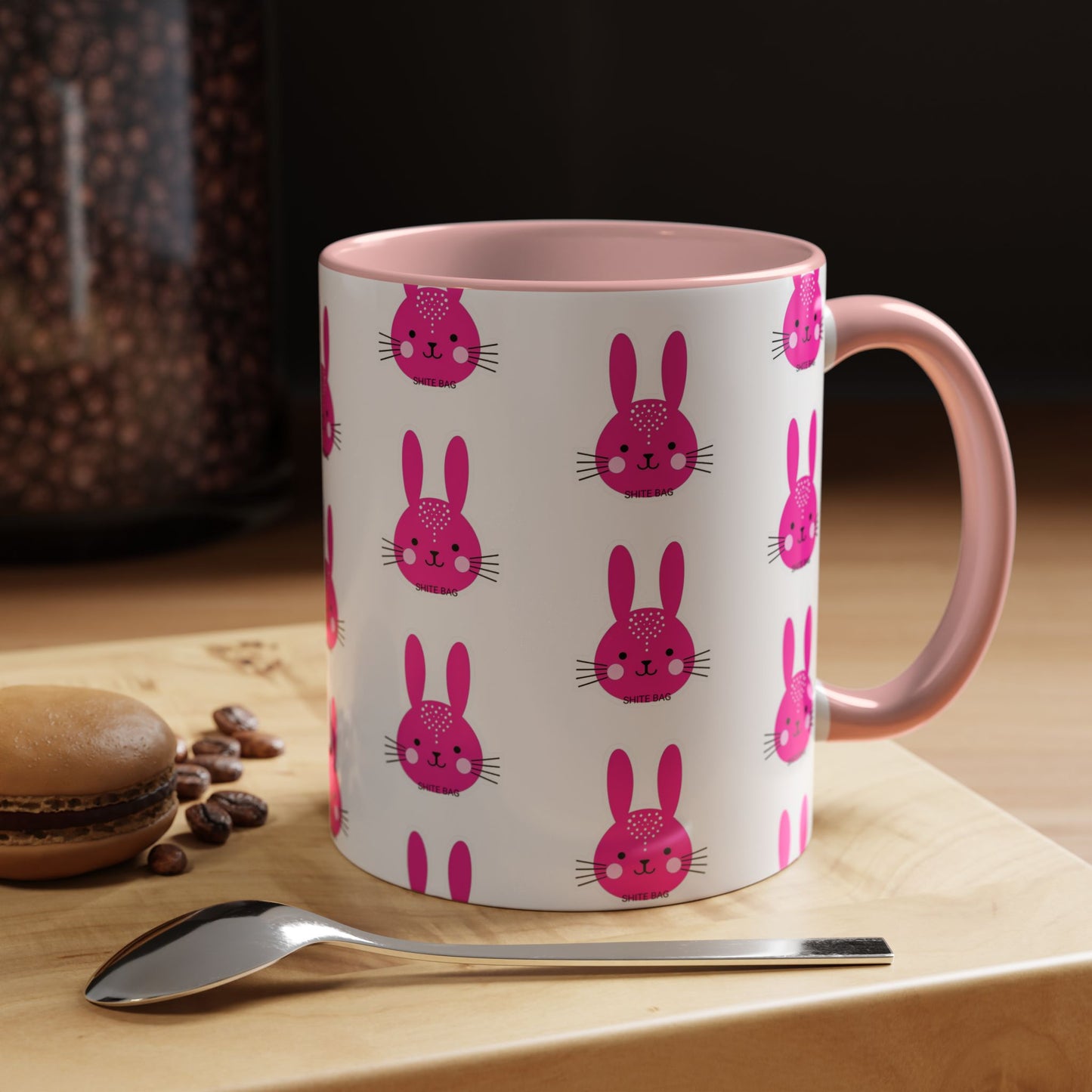Cute Sweary Bunny Accent Coffee Mug - Fun Kitchen Decor, Coffee Lover's Cup