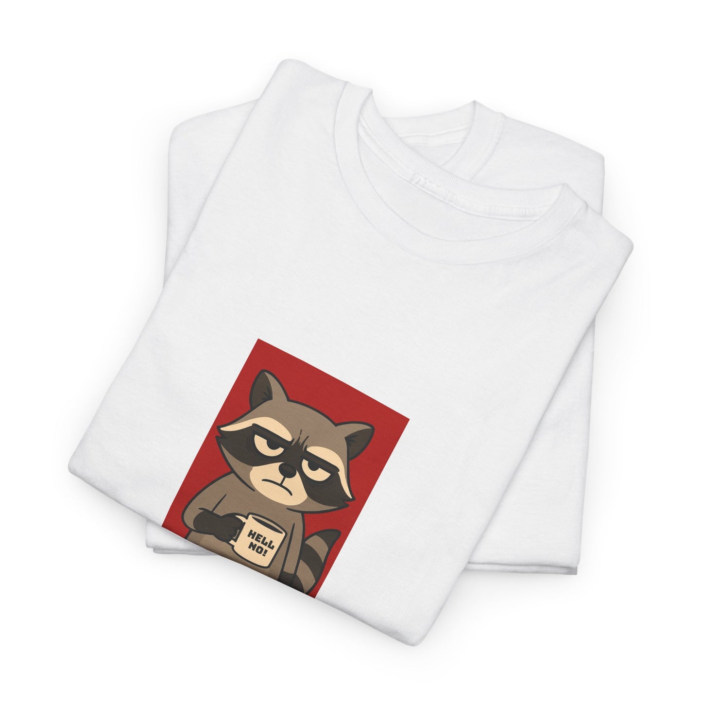 Charming Raccoon Unisex Heavy Cotton Tee, Cute Pet Lover Shirt, Gifts for Animal Lovers, Casual Wear, Birthday Gift Idea