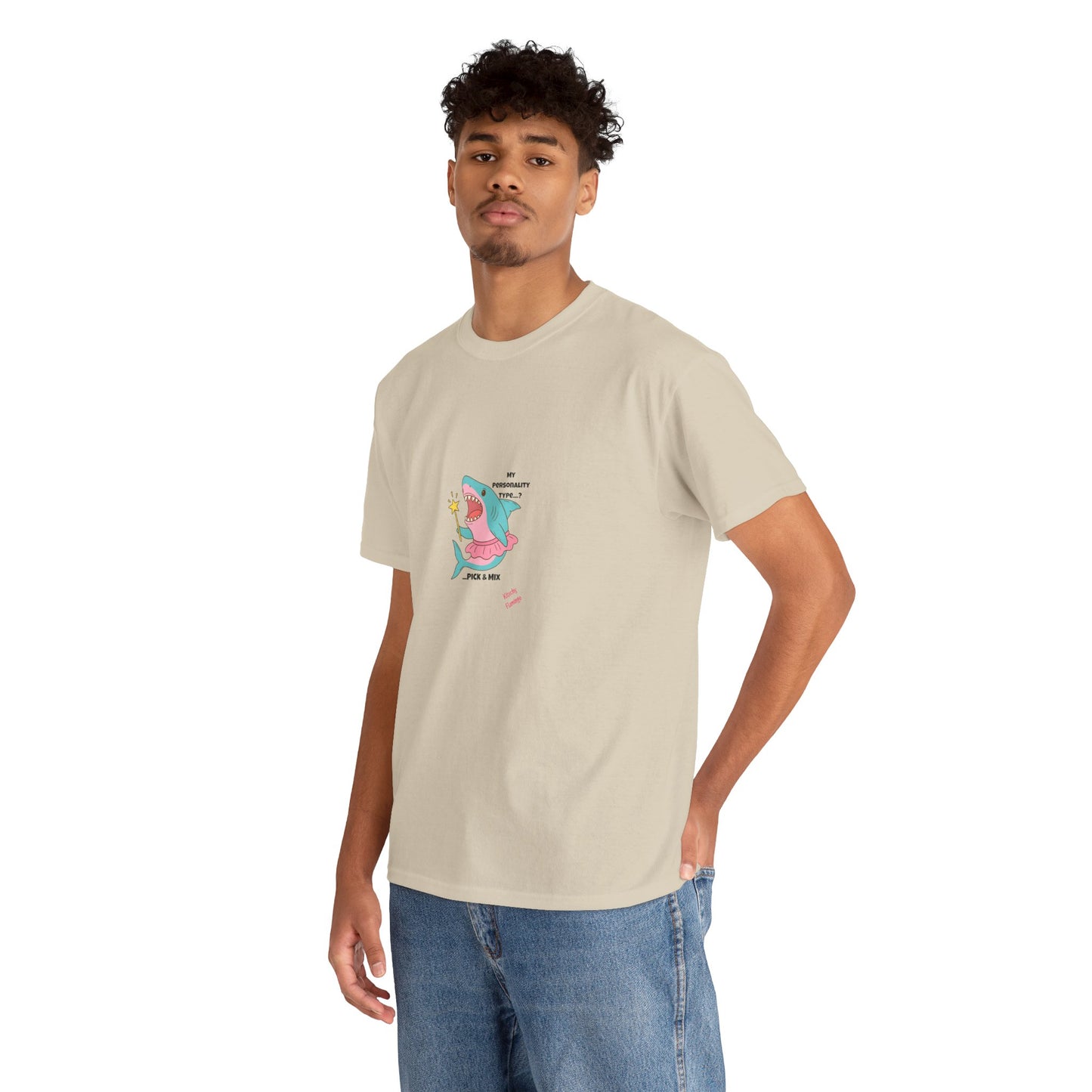 Funny Graphic Shark Tee for Creatives, Unisex Heavy Cotton Shirt, Positive Vibes T-Shirt, Gift for Art Lovers, Spring Fashion Wear