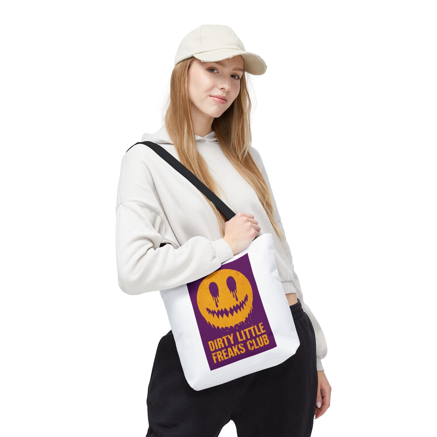 Trendy Tote Bag - Dirty Little Freaks Club | AOP Shopping Bag, Gift for Her, Gift For Him, Festival Tote, Halloween Accessory, Casual Carryall