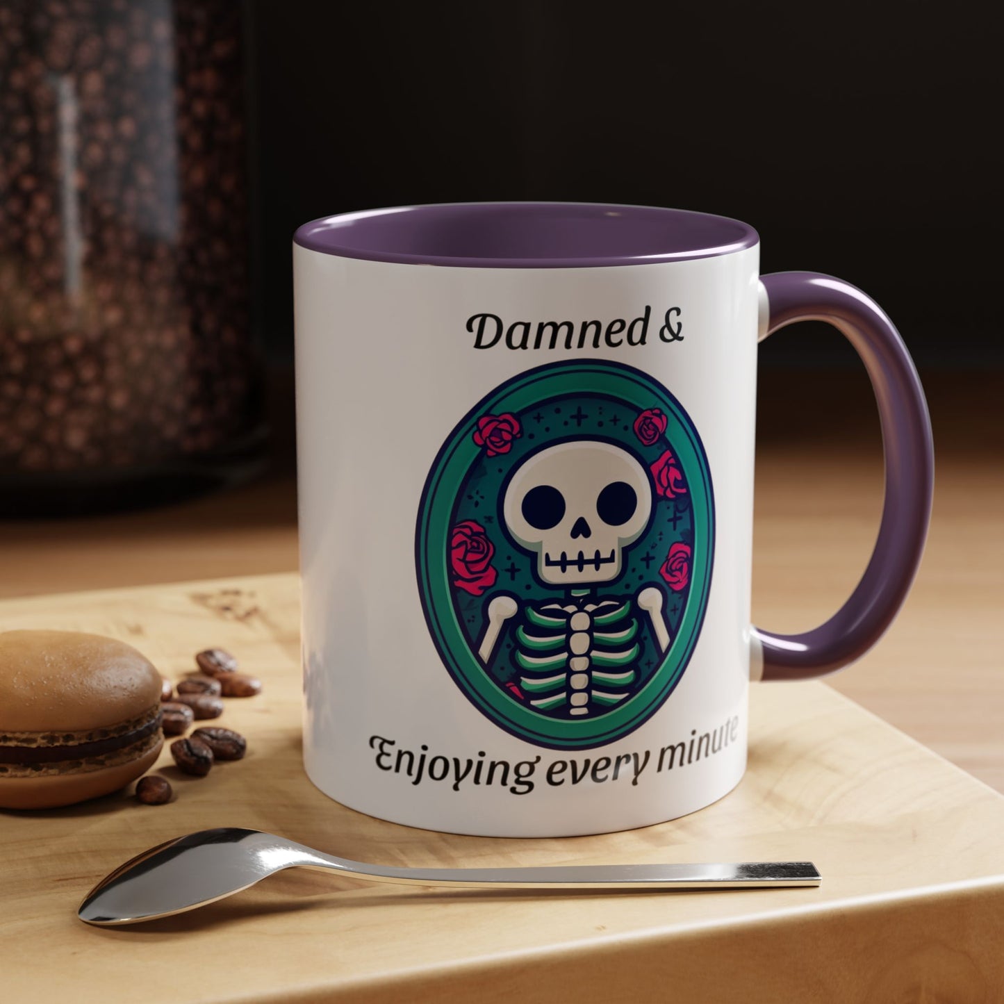 Skeleton Themed Accent Coffee Mug for Halloween Lovers - Perfect Gift for Spooky Season, Unique Mug, Gothic Decor, Coffee Lovers, Gift Idea